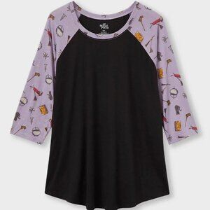 Disney Hocus Pocus Icons Raglan Tri-blend Jersey Womens Plus Size 0 NWT